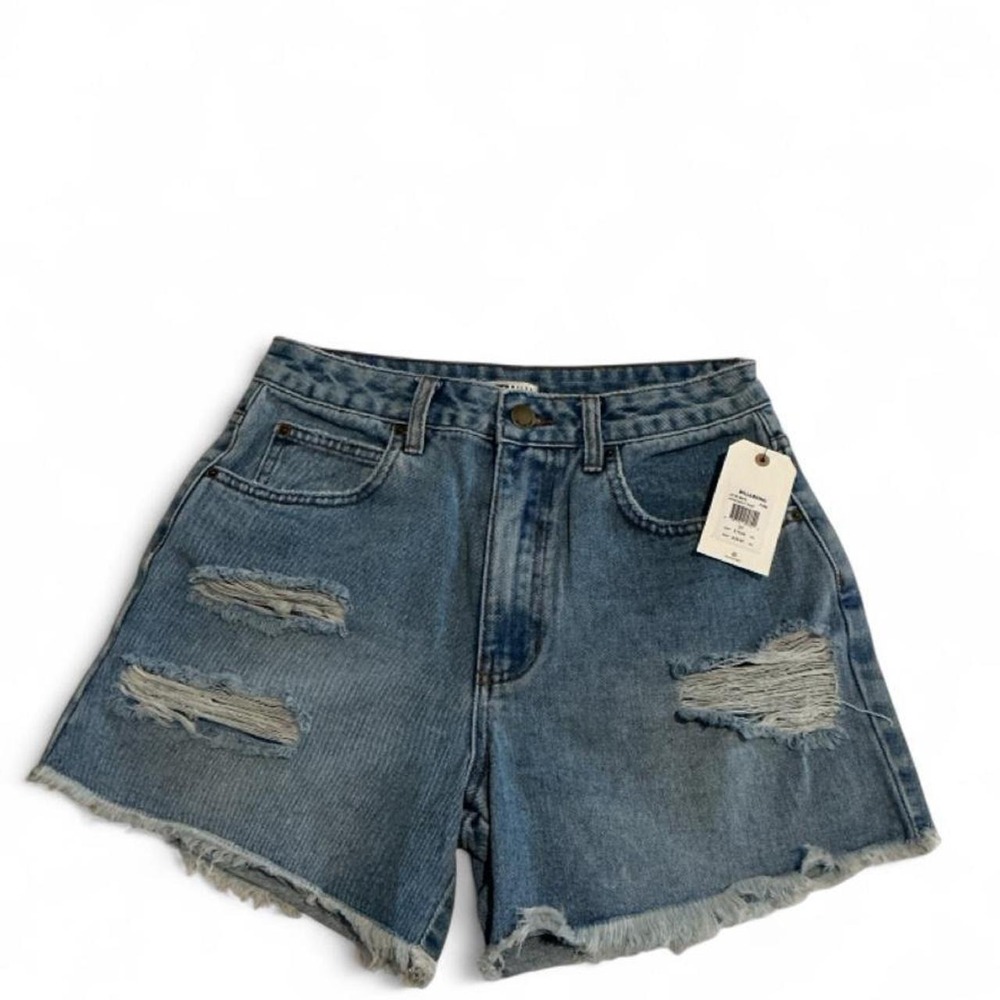 Billabong Denim Shorts Womens 27 Blue New Distressed How Bout That High Waist